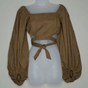 Hyfve Bell Long Sleeve Crop Top - Medium